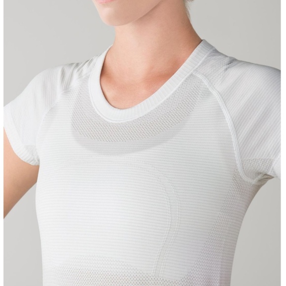 Lululemon Swiftly Tech Short Sleeve Crew Heathered White - Picture 2 of 9